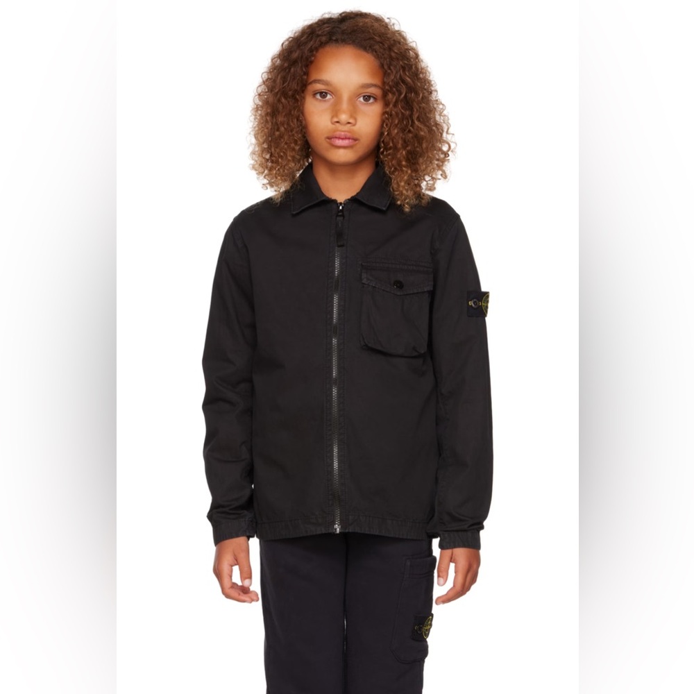 NWT Stone Island Junior Kids Black Cotton Jacket Size 12Y - Picture 2 of 16
